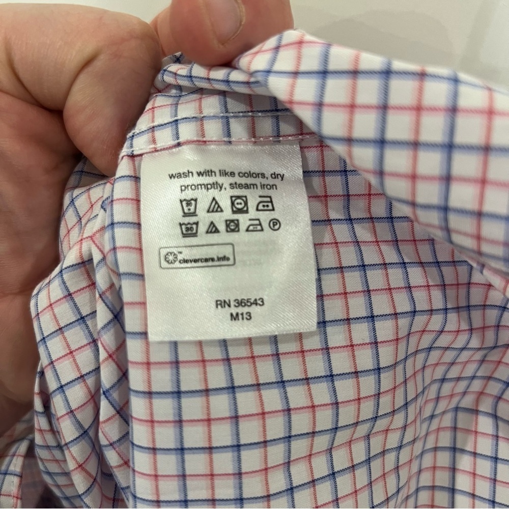 LAUREN RALPH LAUREN Check Button Down Blue Pink Mens Size XL Neck: 17 1/2 34/35 - Picture 6 of 7